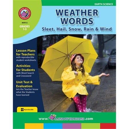 Rainbow Horizons Weather Words Sleet- Hail- Snow and Rain and Wind - Grade 1 to 3 JSLA12